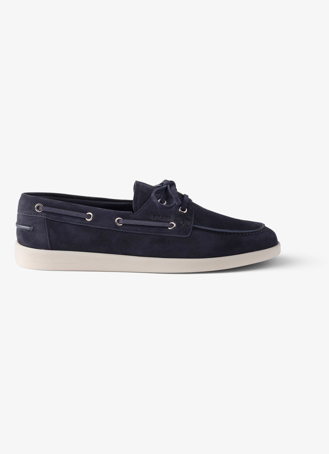 Prada Bootschoen van suède - voorkant 5 donkerblauw