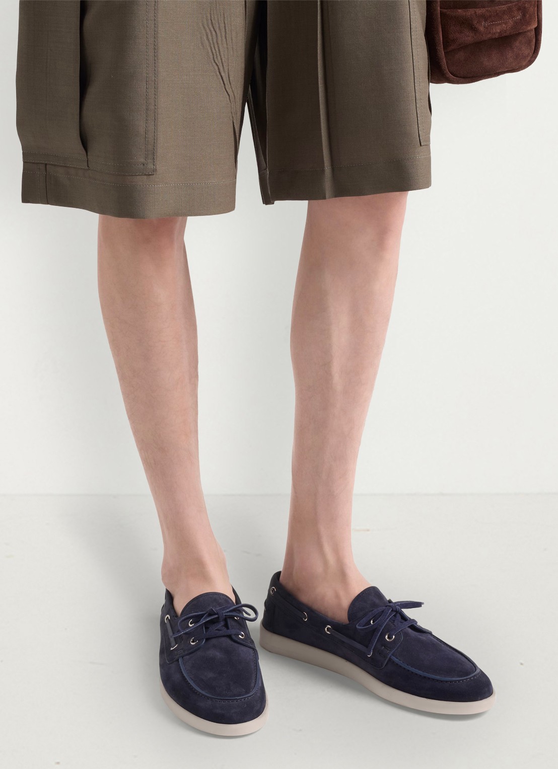 Prada Bootschoen van suède - voorkant 6 donkerblauw