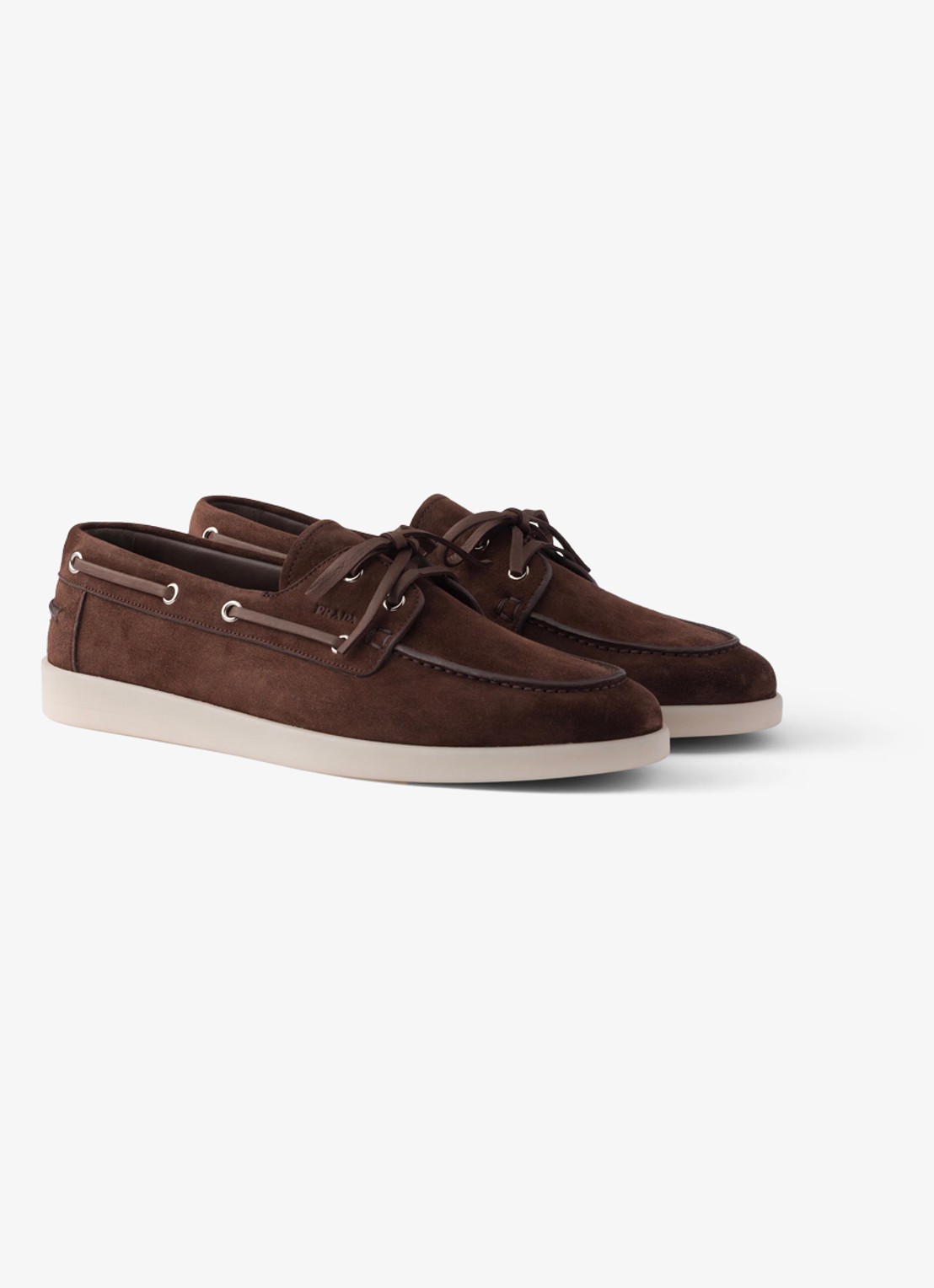 Prada Bootschoen van suède - voorkant 3 donkerbruin