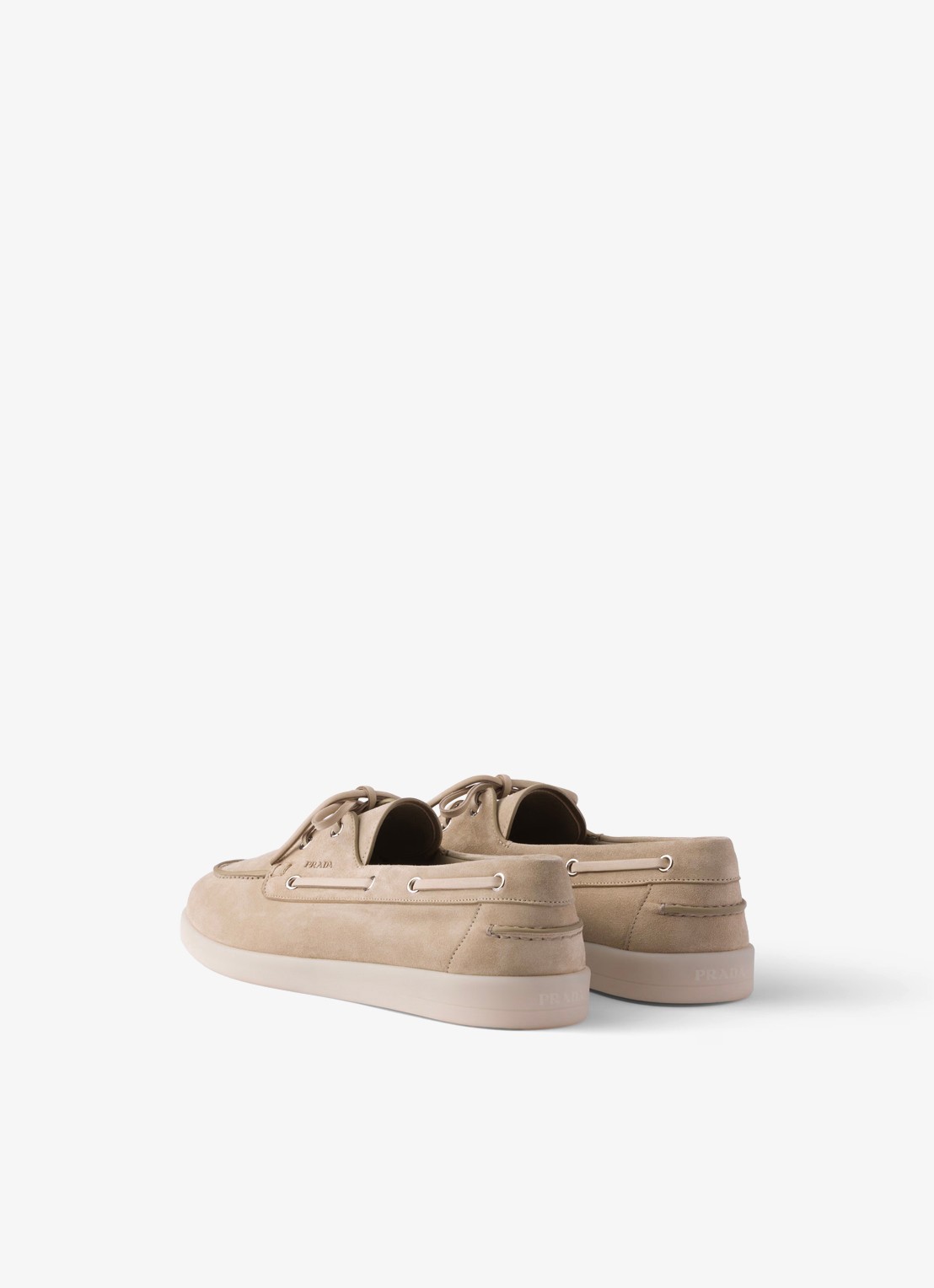 Prada Bootschoen van suède - achterkant 3 beige