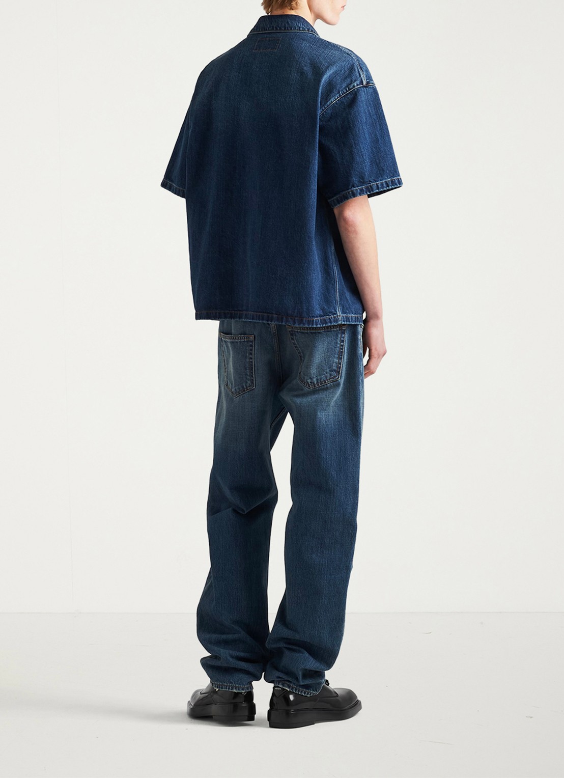 Prada Boxy fit overhemd van denim - detail 5 indigo