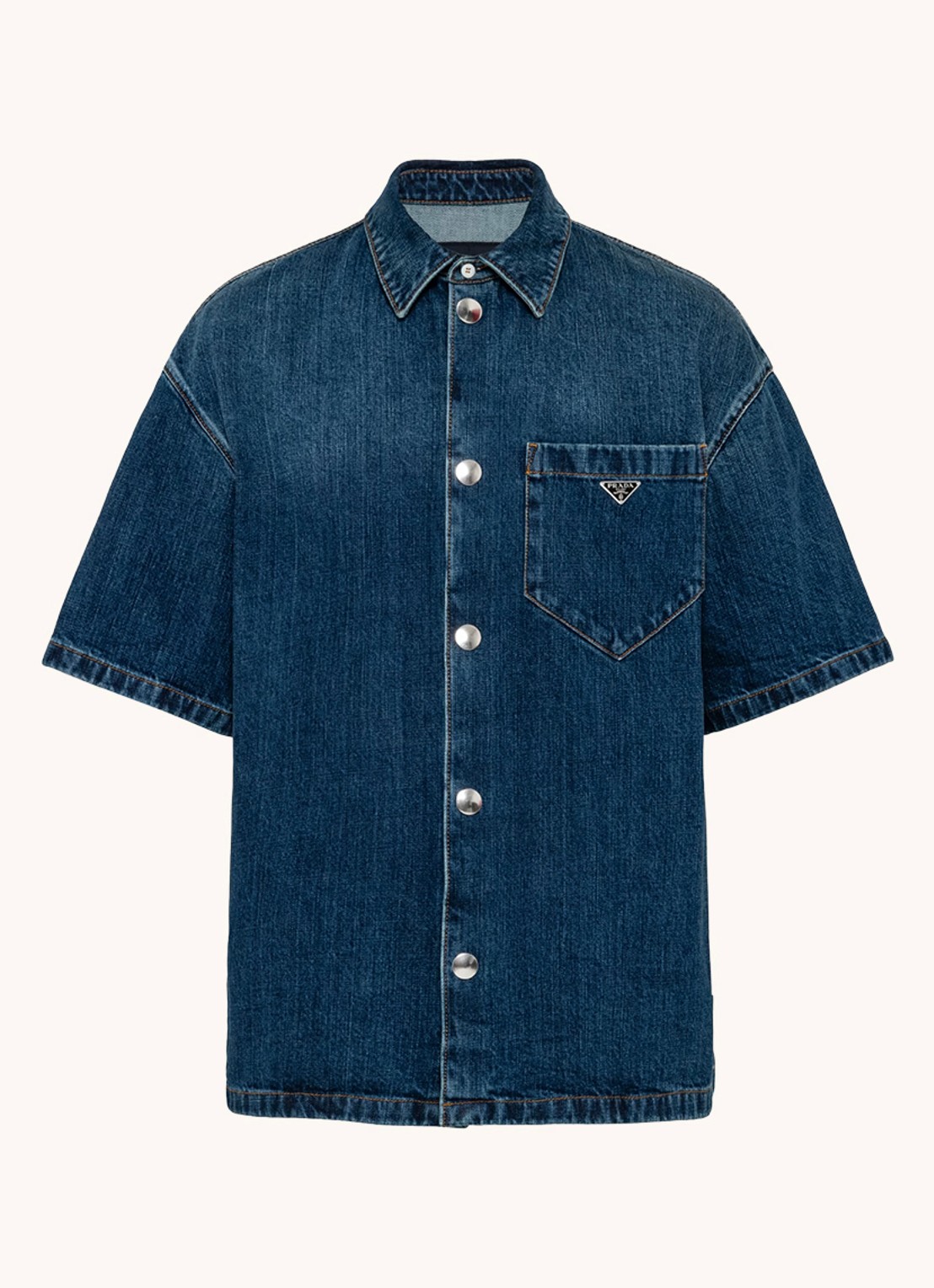 Prada Boxy fit overhemd van denim - voorkant indigo