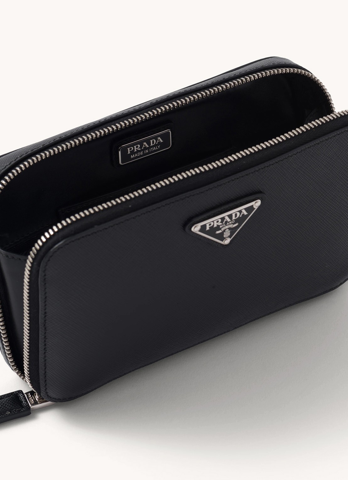 Prada Brique crossbodytas van leer - detail 2 zwart
