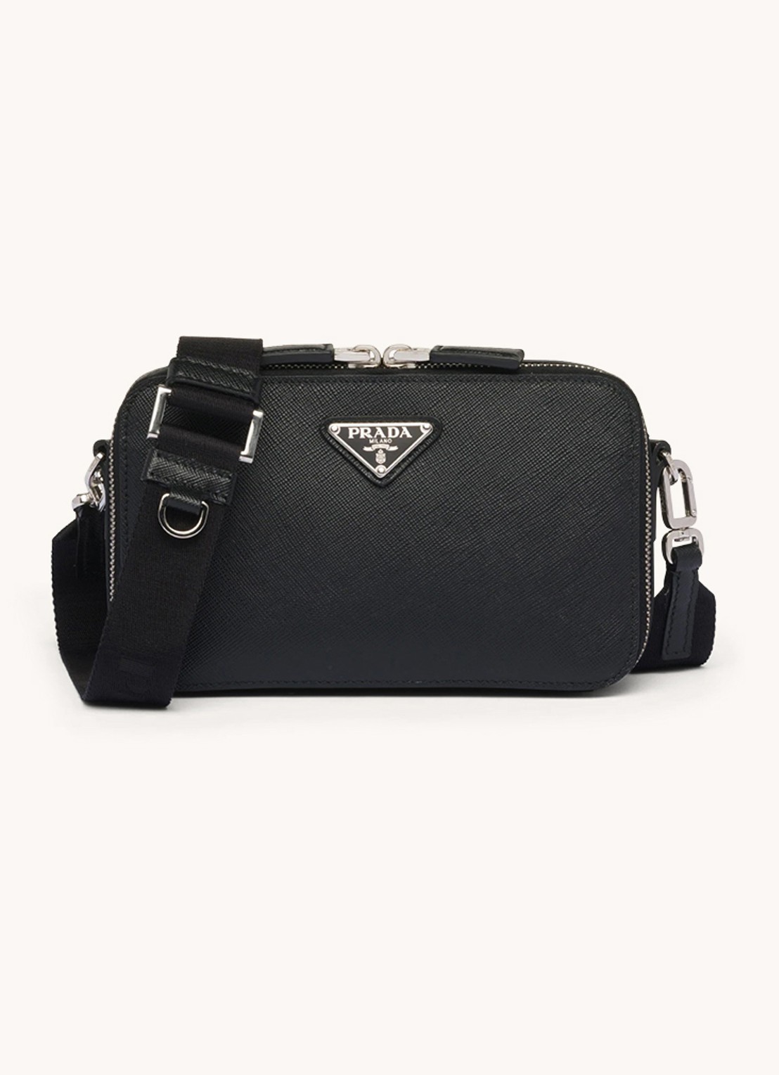 Prada Brique crossbodytas van leer - voorkant 6 zwart