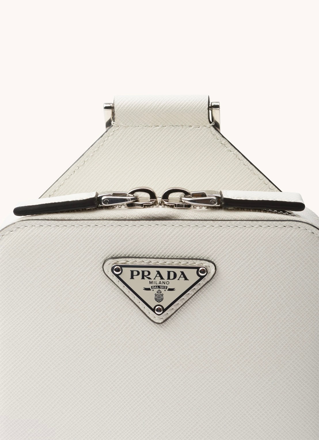 Prada Brique schoudertas van kalfsleer - detail 4 wit