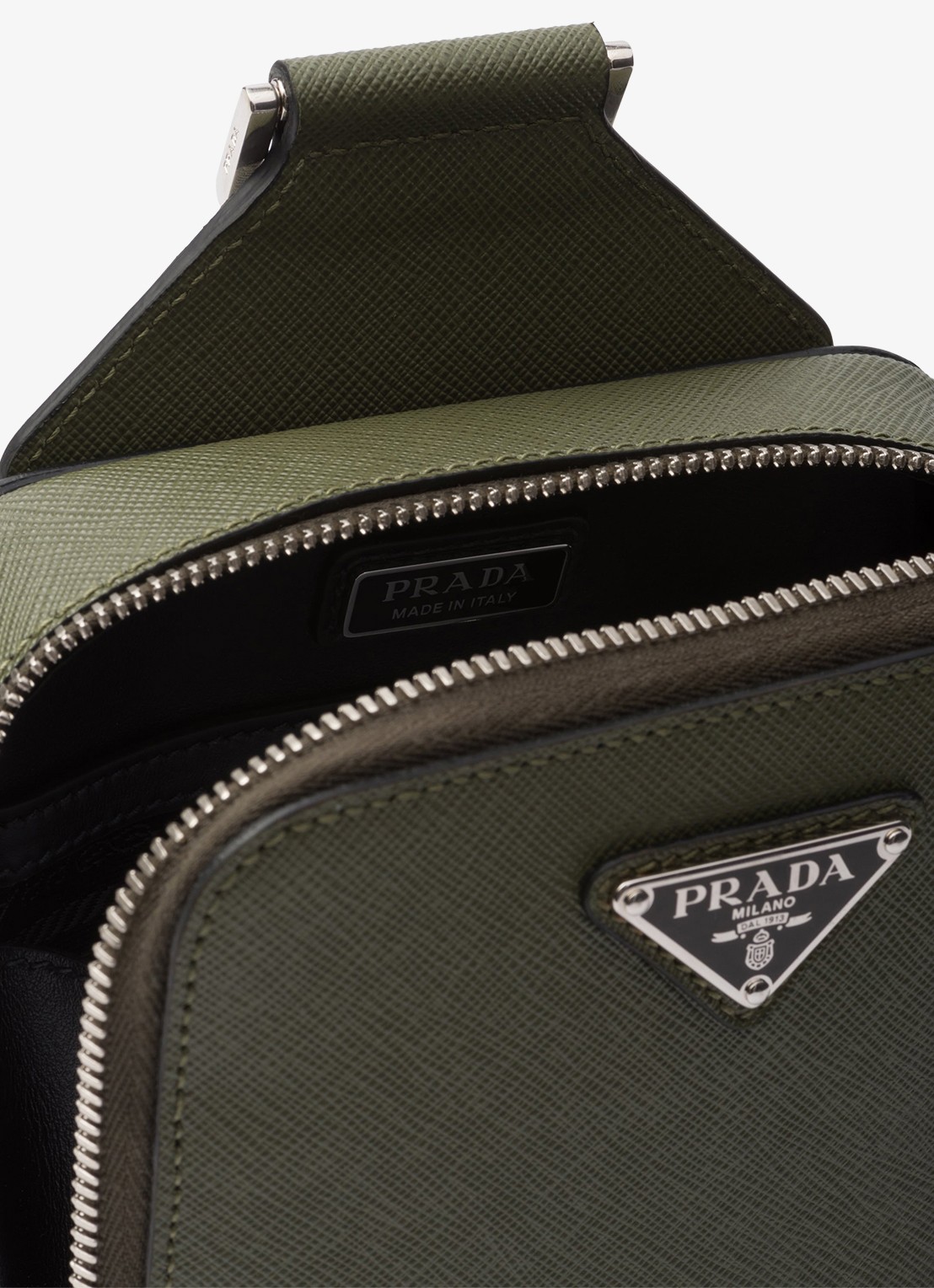 Prada Brique schoudertas van kalfsleer - detail 5 groen