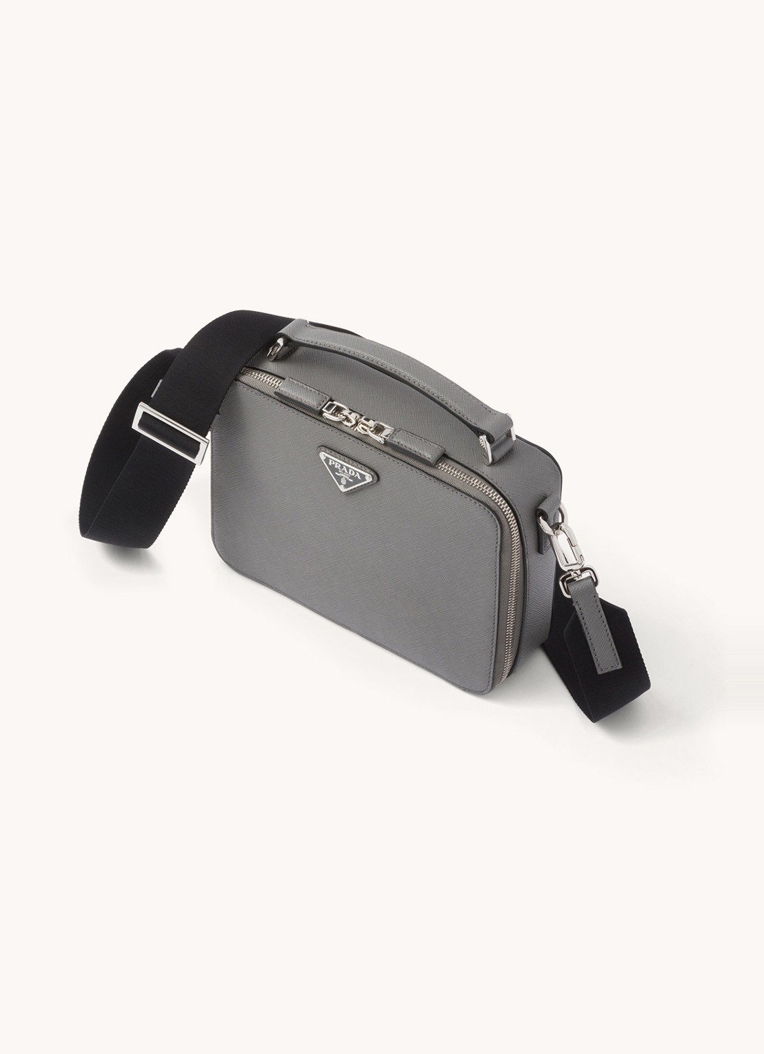 Prada Brique schoudertas van leer - achterkant 5 grijs