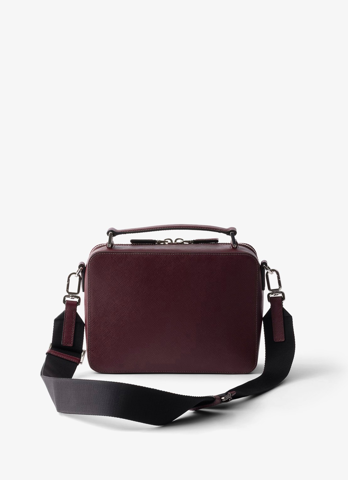 Prada Brique schoudertas van leer - achterkant bordeauxrood