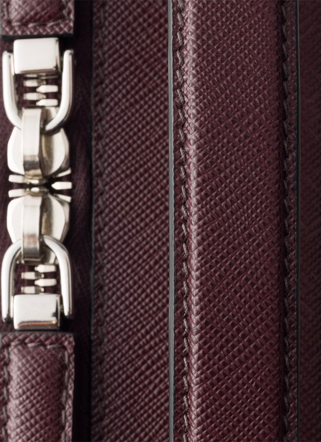 Prada Brique schoudertas van leer - detail 3 bordeauxrood