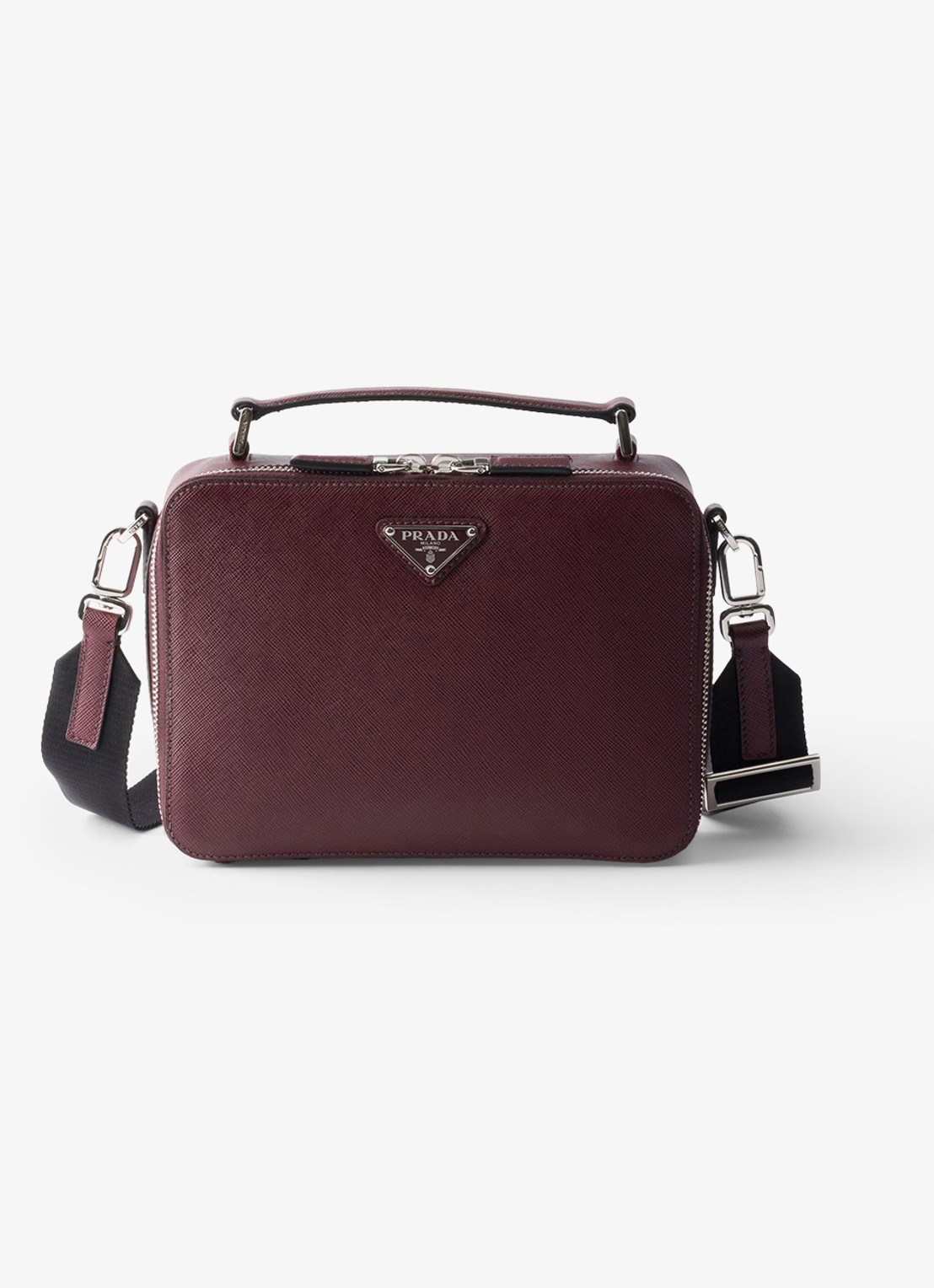 Prada Brique schoudertas van leer - voorkant 5 bordeauxrood
