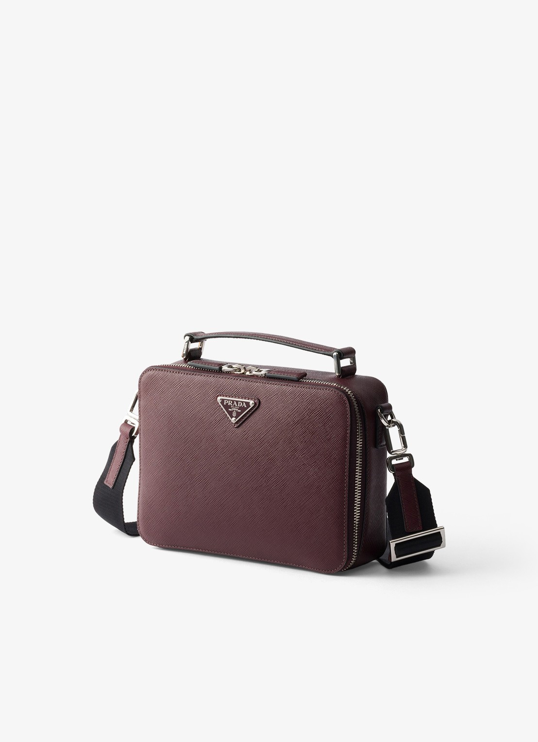Prada Brique schoudertas van leer - voorkant 6 bordeauxrood