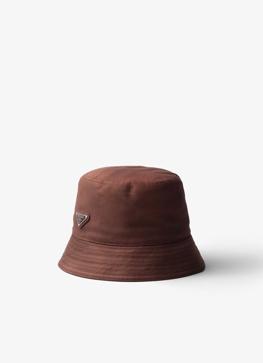 Prada Bucket hoed met logo - voorkant bruin