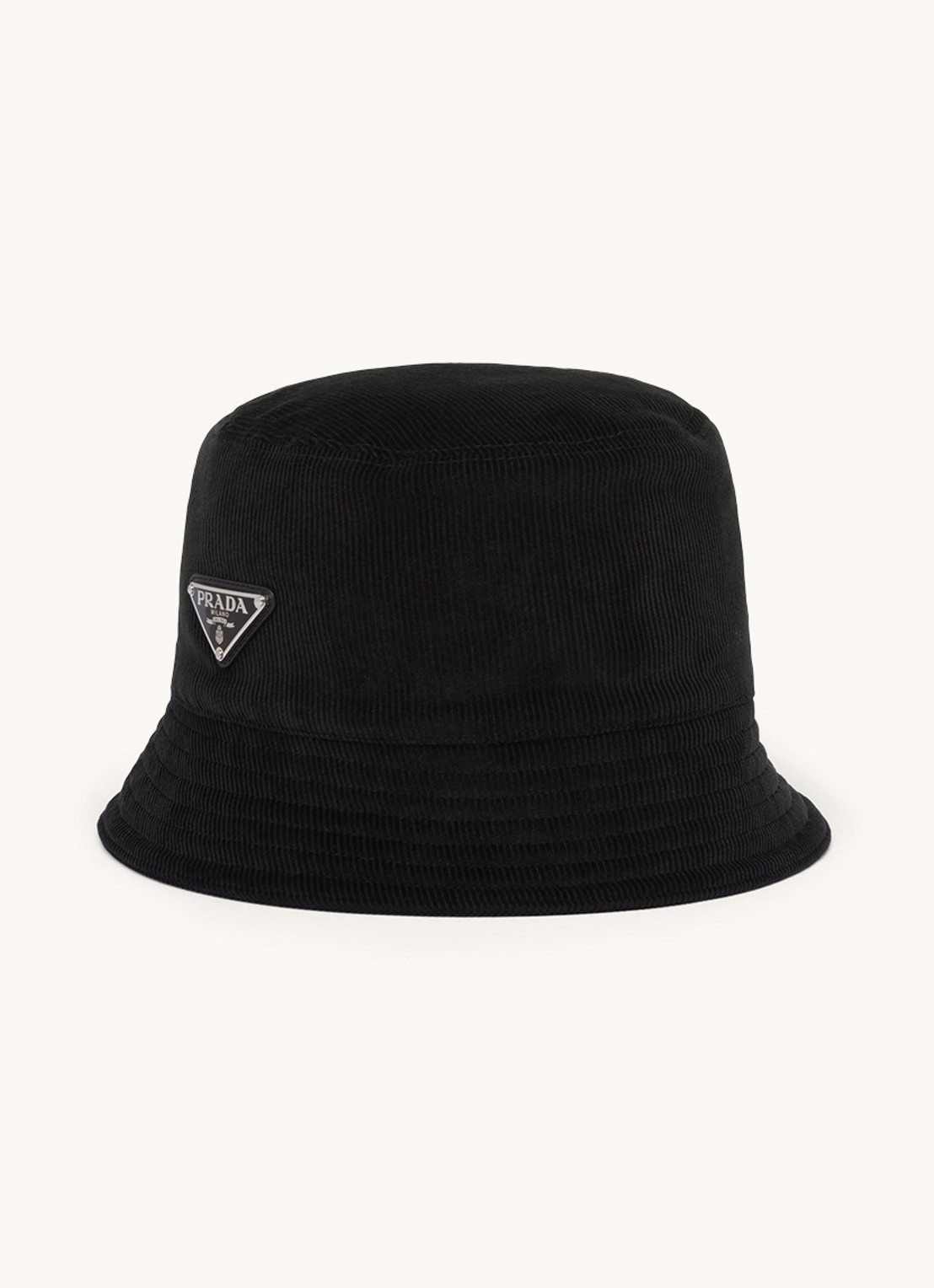 Prada Bucket hoed van corduroy - voorkant 3 zwart