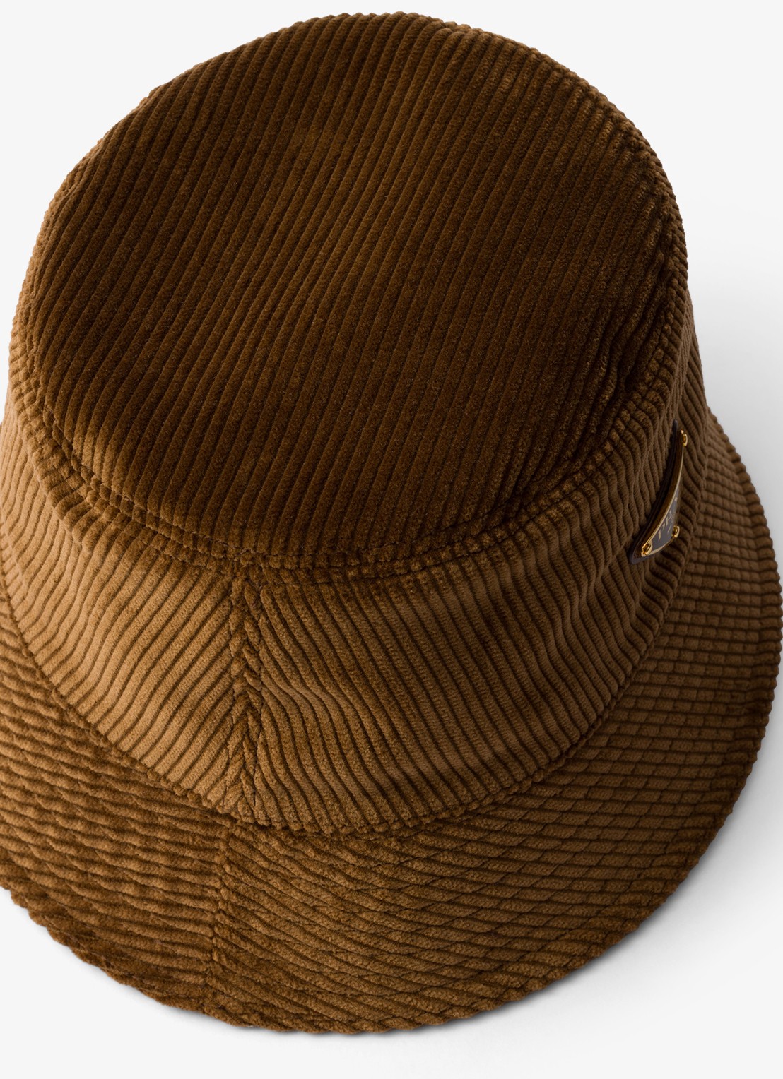 Prada Bucket hoed van corduroy - voorkant 2 bruin
