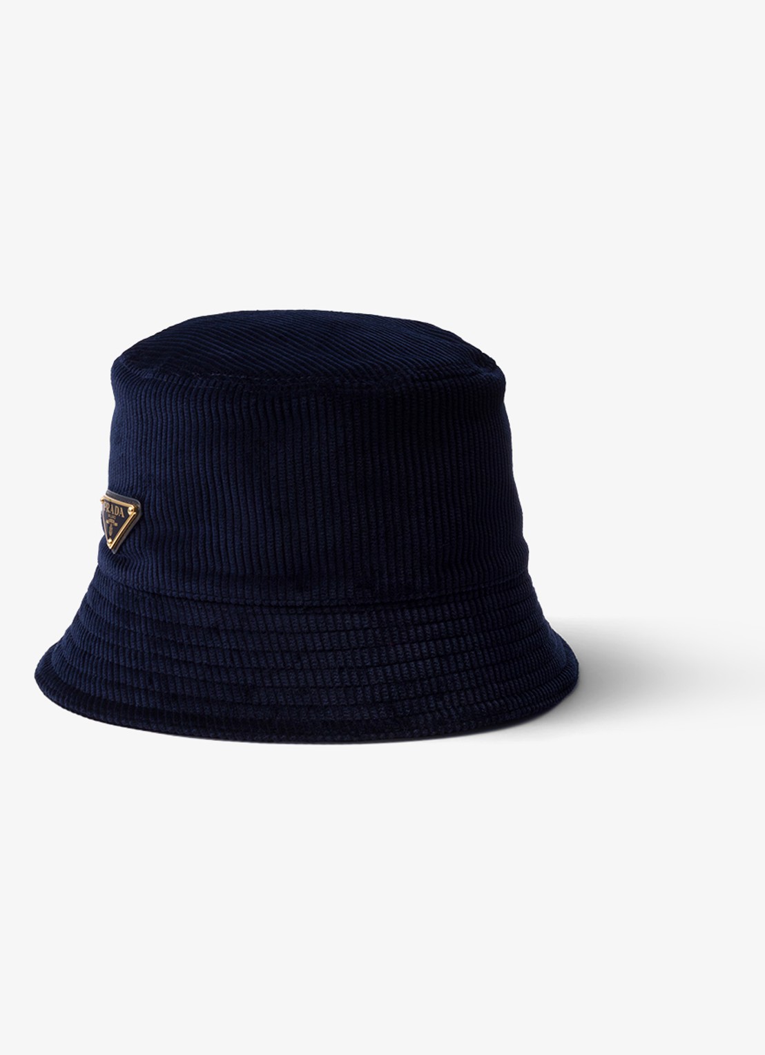Prada Bucket hoed van corduroy - voorkant 3 donkerblauw