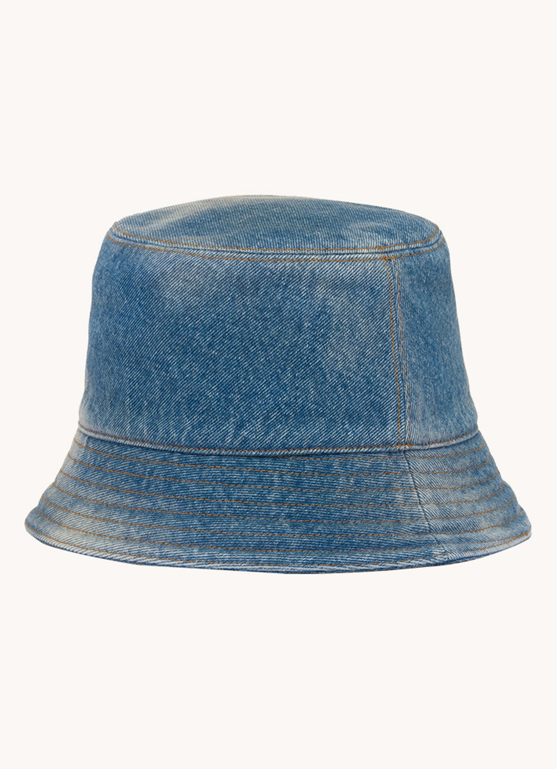 Prada Bucket hoed van denim met logo - achterkant 3 indigo