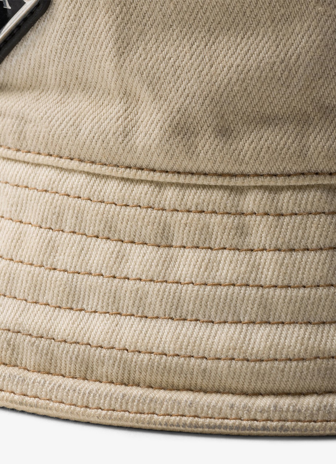 Prada Bucket hoed van denim - detail 3 beige