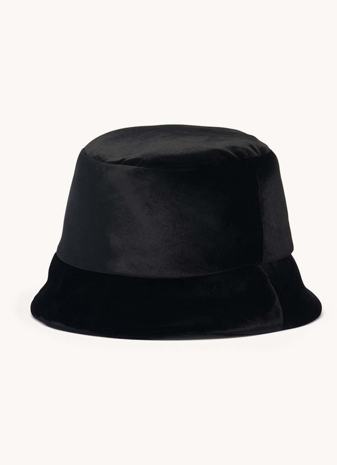 Prada Bucket hoed van fluweel met logo - achterkant 2 zwart