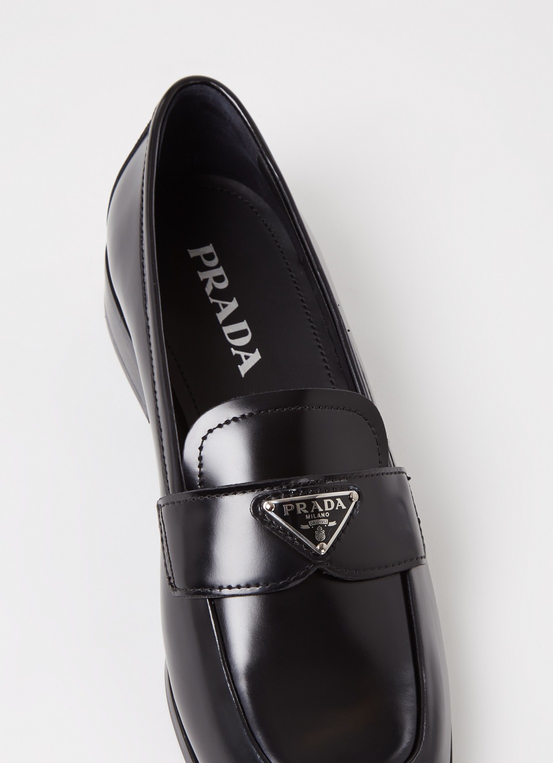 Prada Calzature Donna loafer van leer - detail 6 zwart