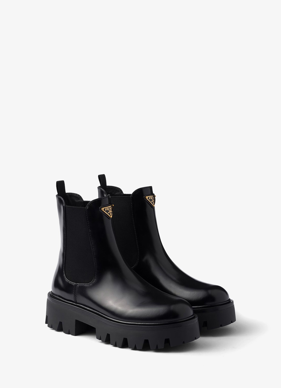 Prada Chelsea boot van leer - voorkant 5 zwart