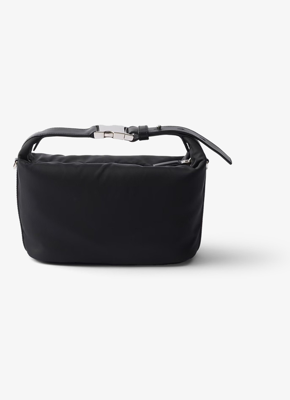 Prada Chérie Re-Nylon Mini handtas met leren details - achterkant diepzwart