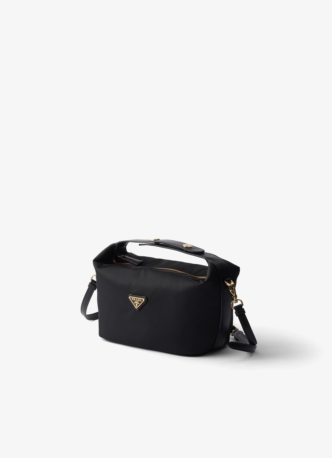 Prada Chérie Re-Nylon Mini handtas met leren details - detail 4 black