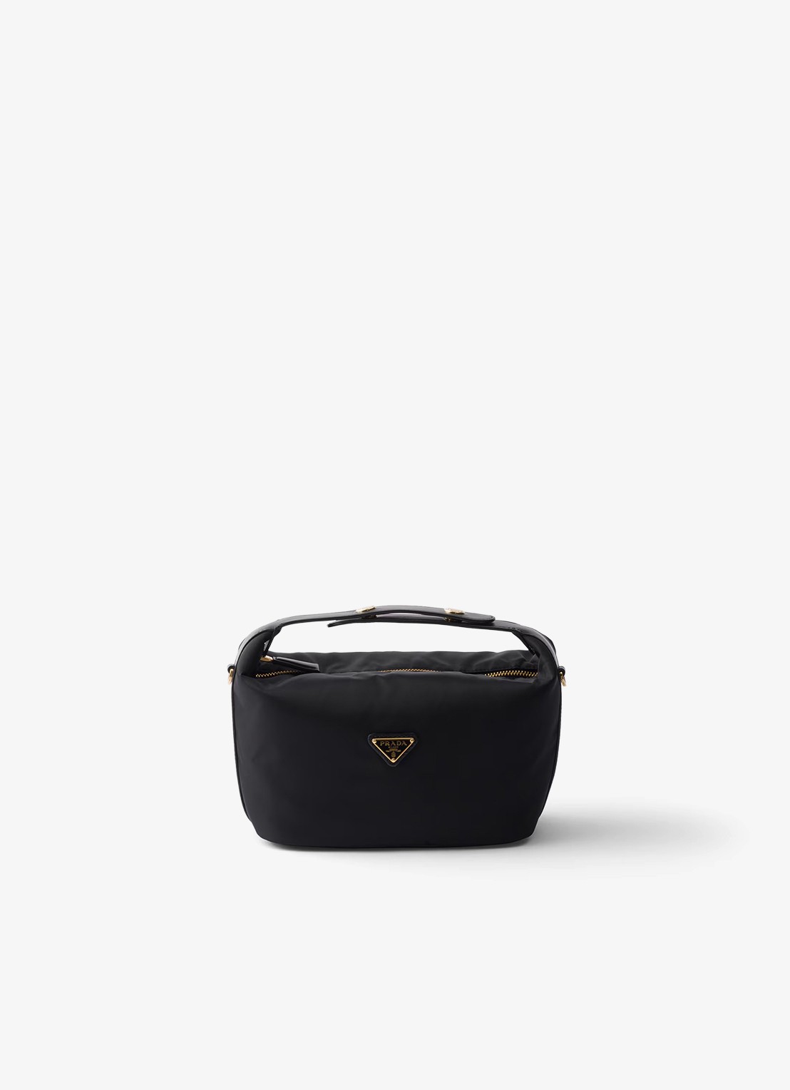 Prada Chérie Re-Nylon Mini handtas met leren details - voorkant black