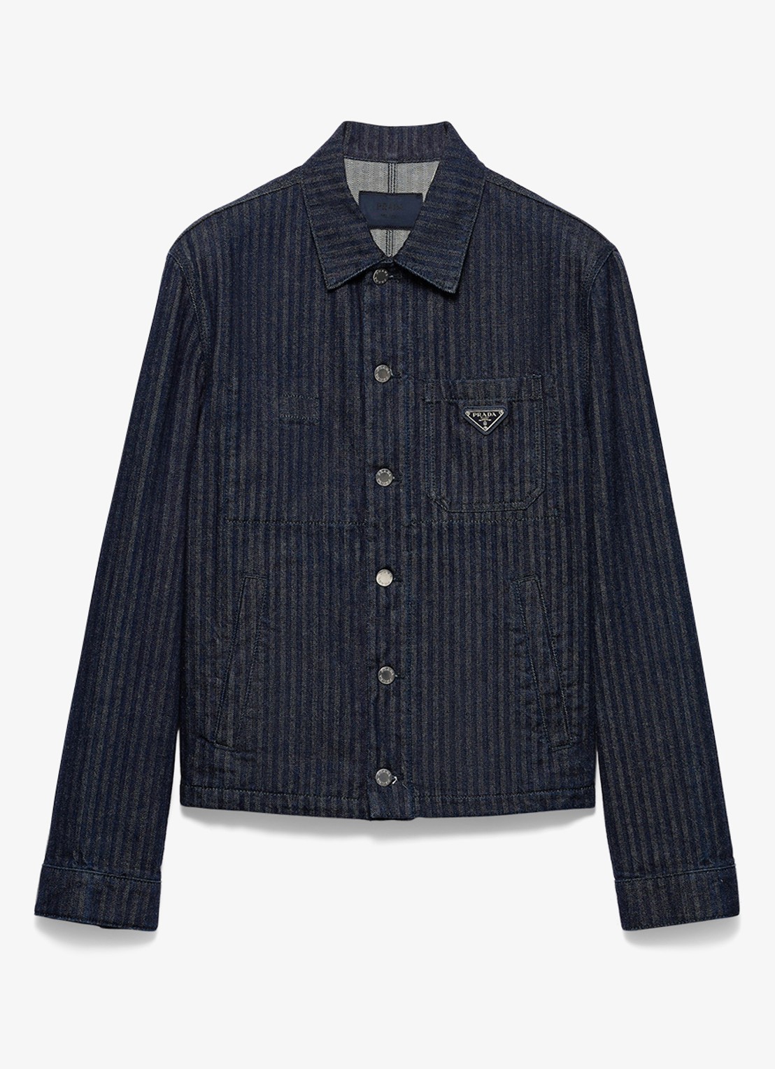 Prada Chevron regular fit overshirt met borstzak - voorkant 2 indigo