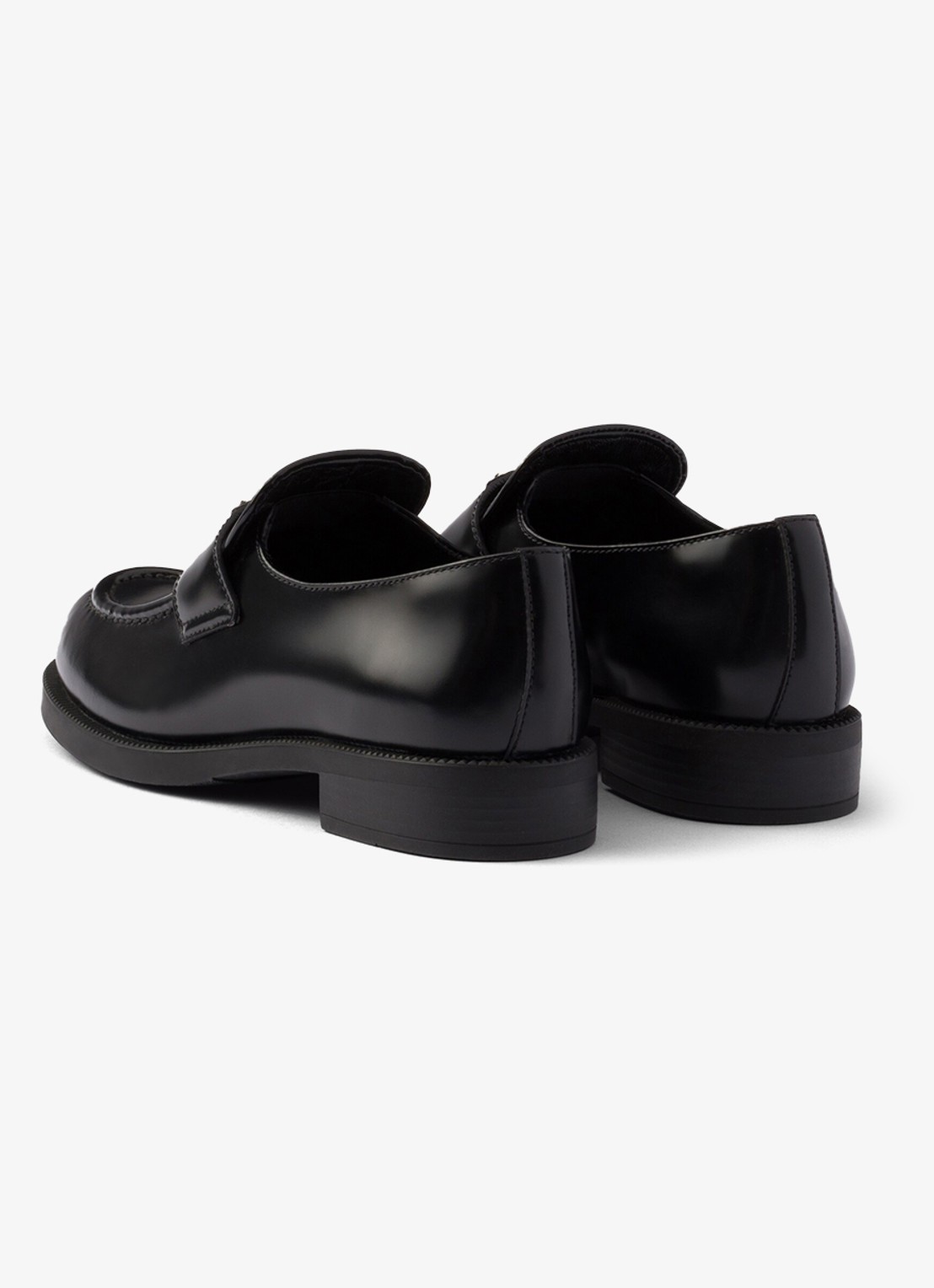 Prada Chocolate loafer van leer met logo  - detail 7 zwart