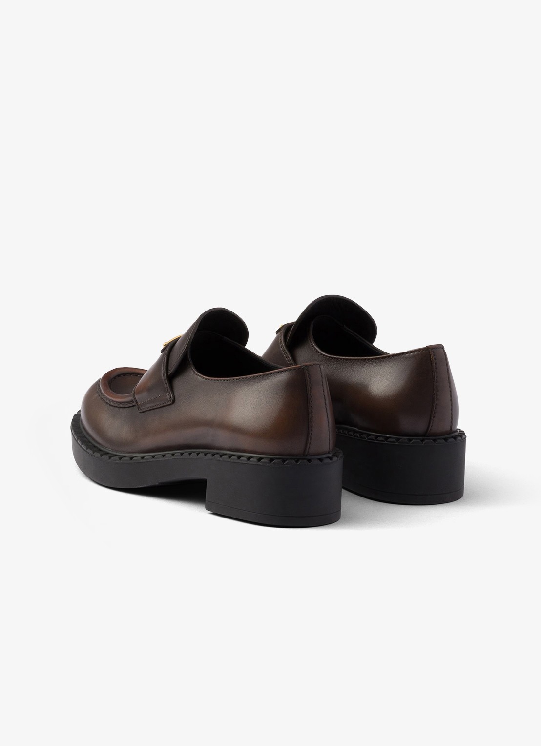 Prada Chocolate loafer van leer - detail 2 donkerbruin