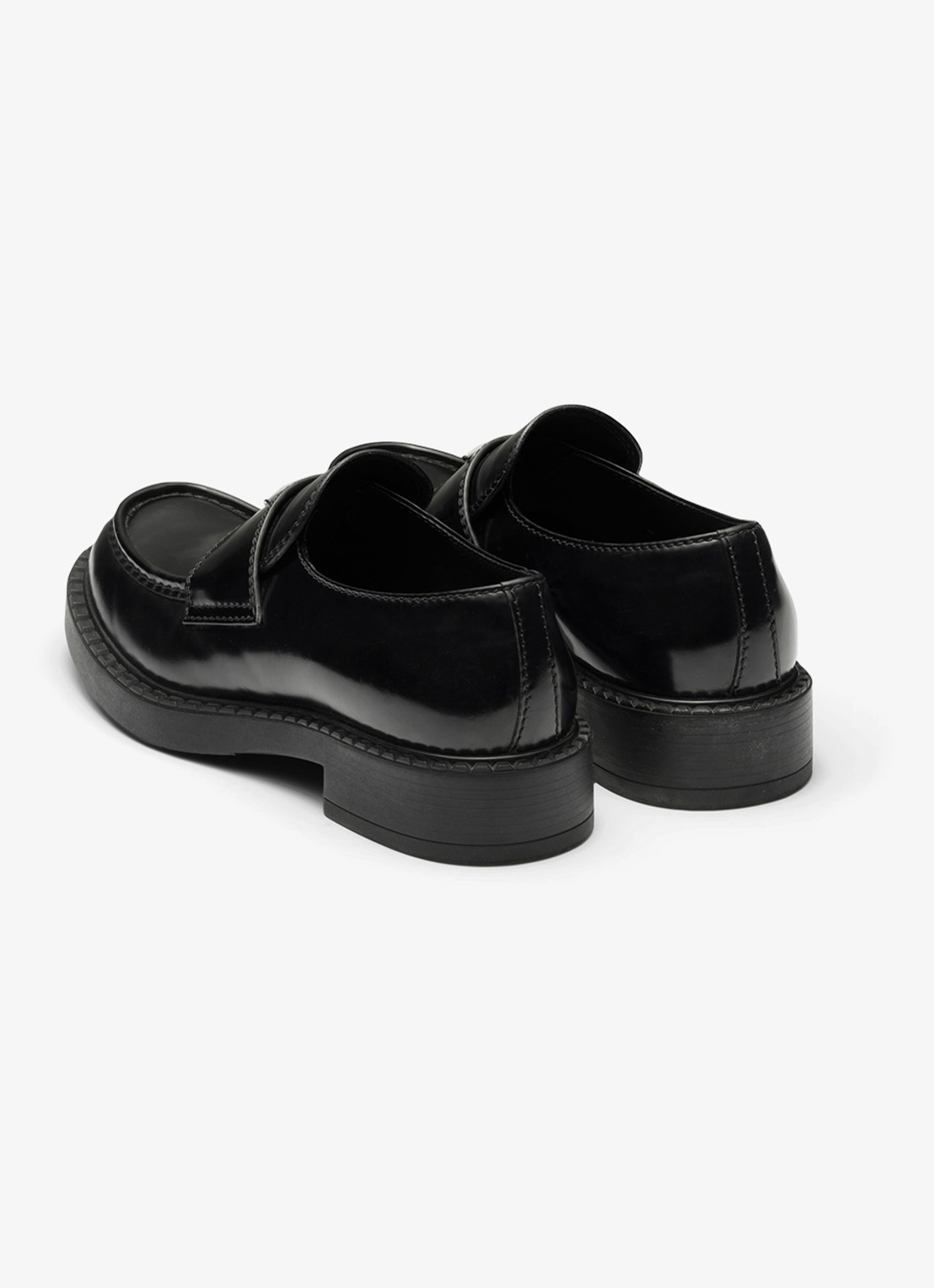 Prada Chocolate loafer van leer - achterkant 3 zwart