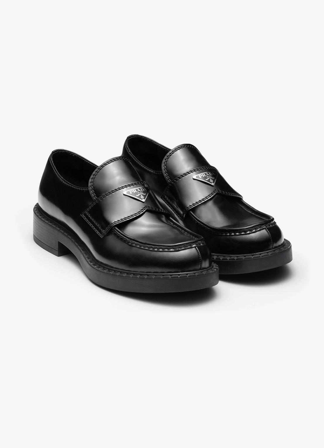 Prada Chocolate loafer van leer - detail 4 zwart