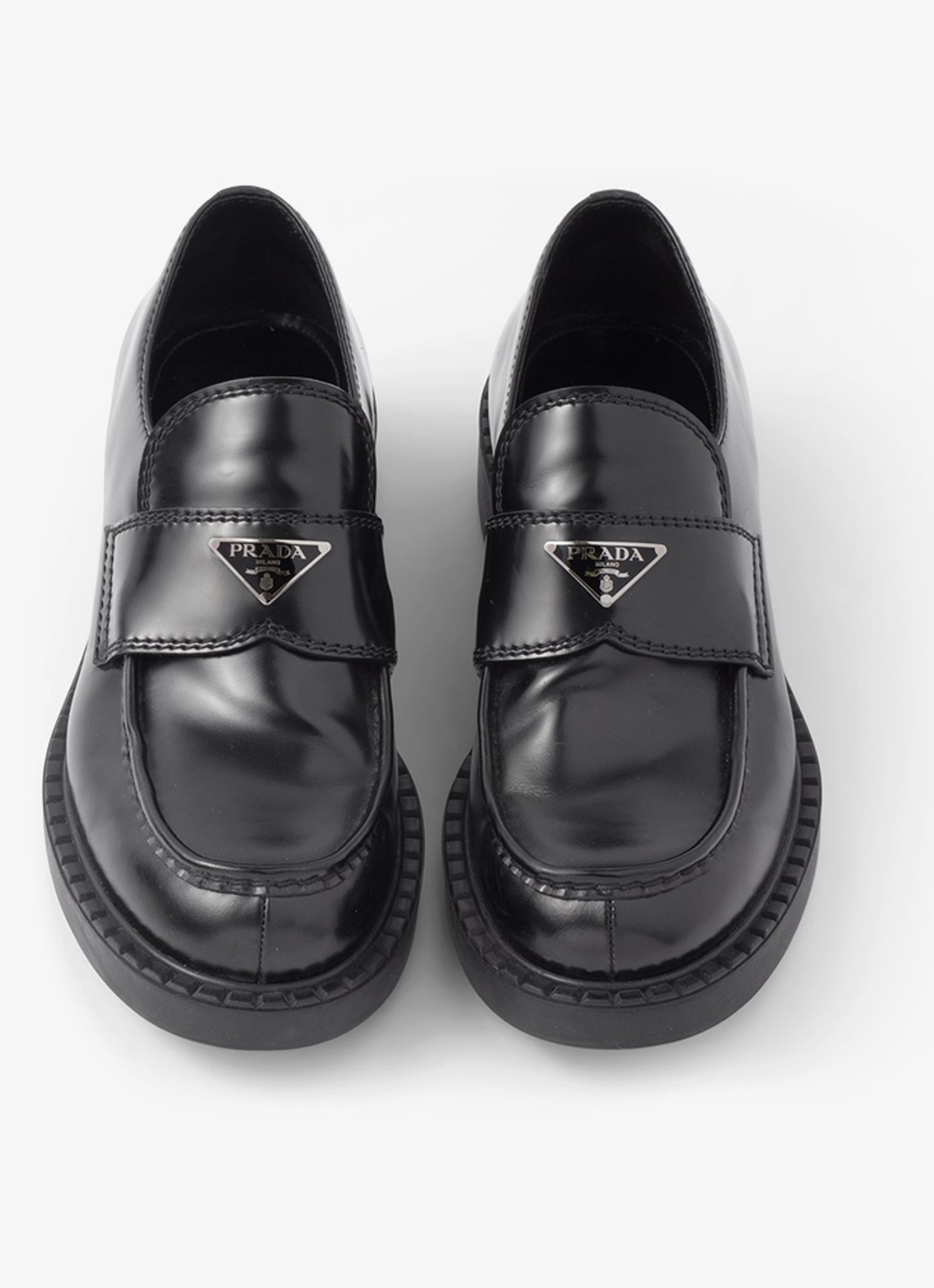 Prada Chocolate loafer van leer - detail 6 zwart
