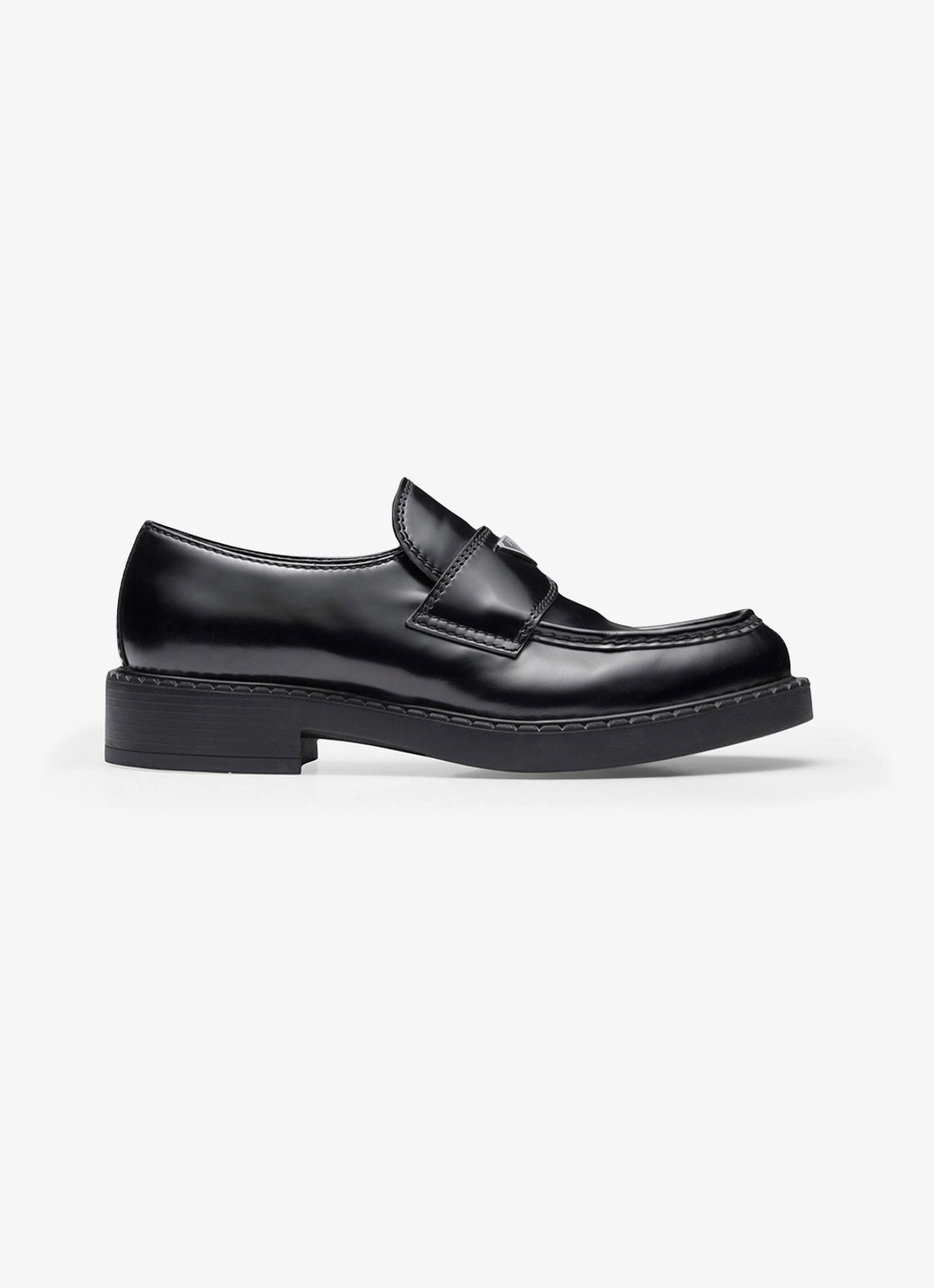 Prada Chocolate loafer van leer - voorkant zwart