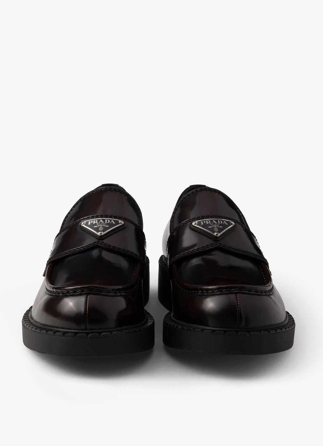 Prada Chocolate loafer van leer - detail 5 donkerbruin