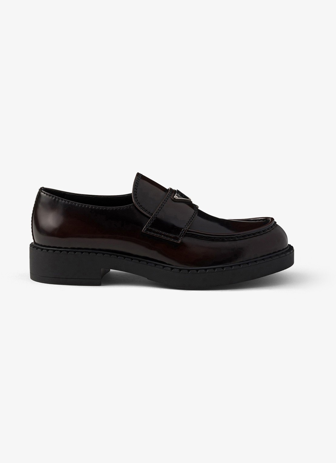 Prada Chocolate loafer van leer - voorkant 2 donkerbruin