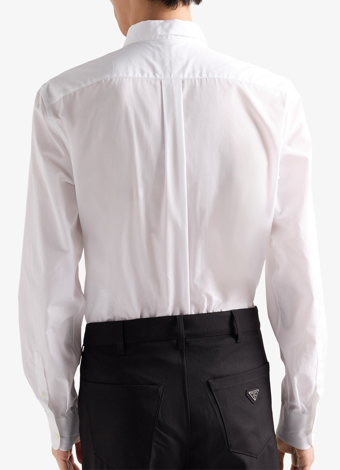 Prada Classic fit overhemd met borstzak en logo - achterkant 4 wit