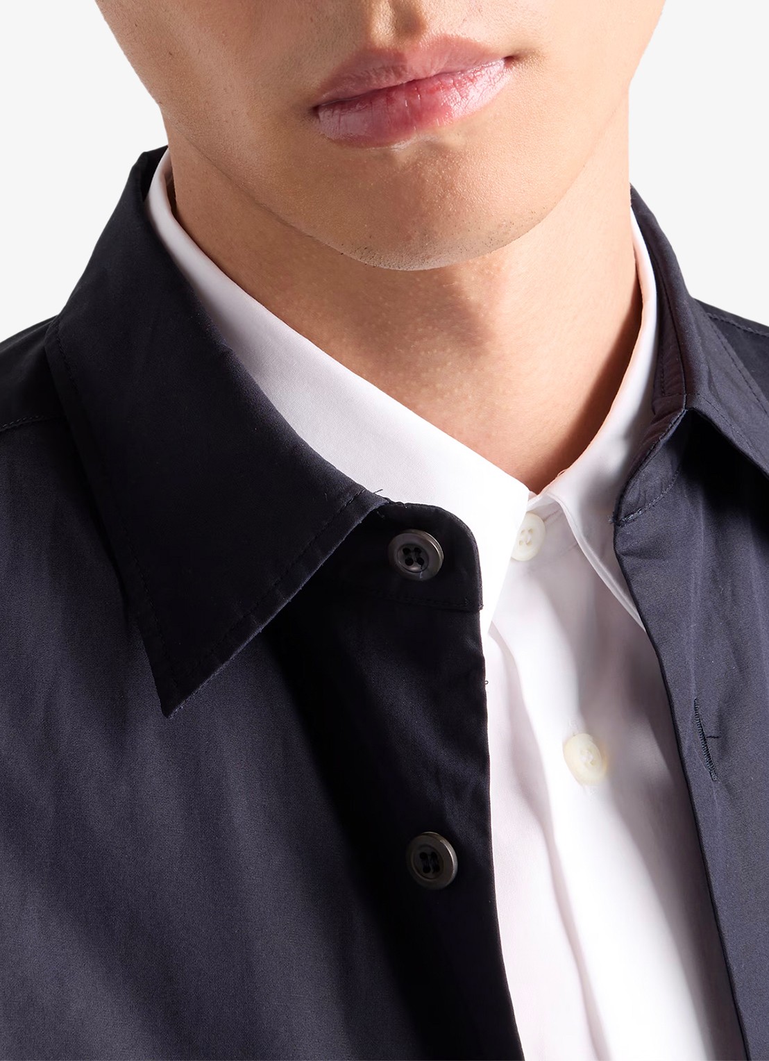 Prada Classic fit overhemd met borstzak en logo - detail 3 wit