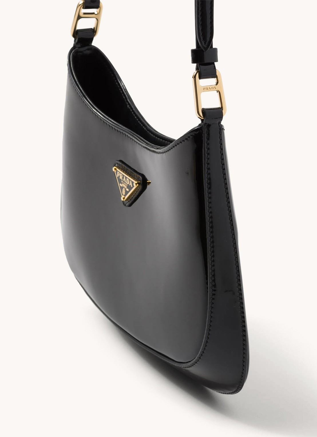 Prada Cleo schoudertas van lakleer - detail 6 zwart