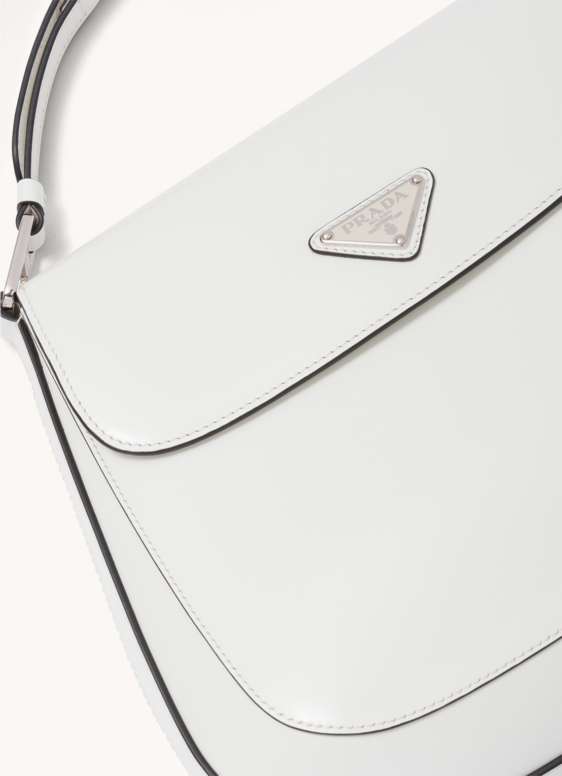 Prada Cleo schoudertas van leer - detail 3 wit