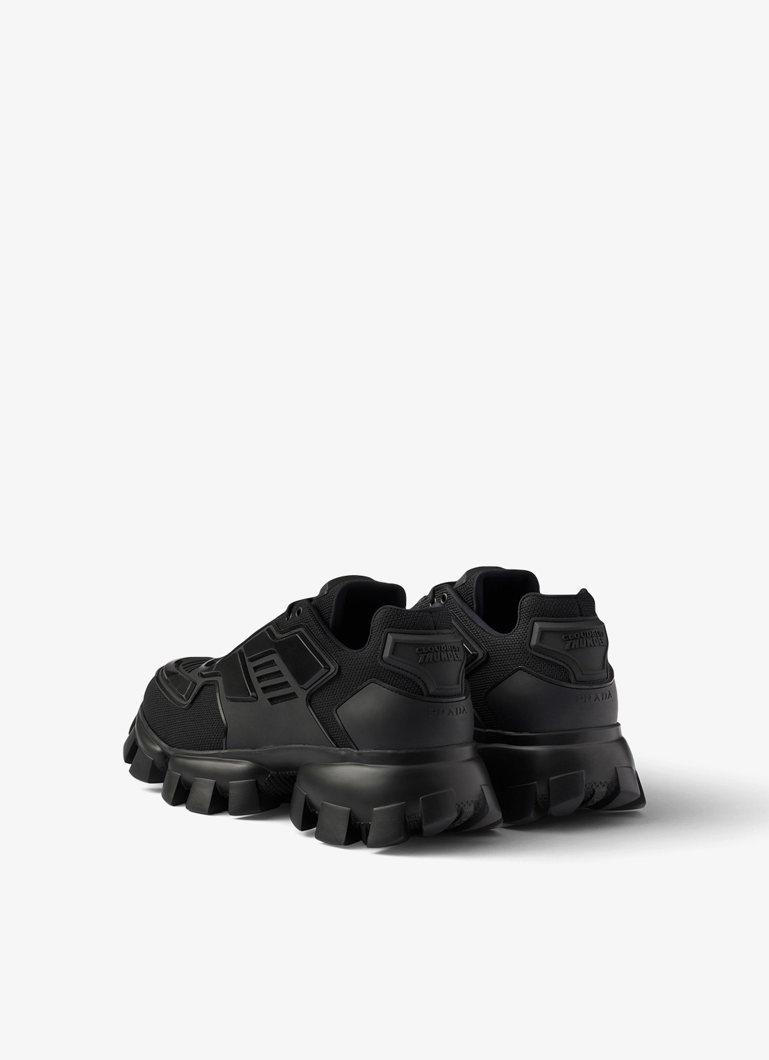 Prada Cloudbust Thunder sneaker met gebreid bovenwerk - achterkant 3 zwart