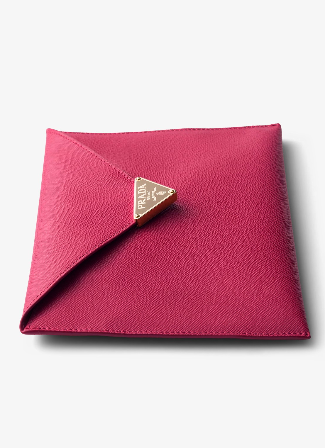 Prada Clutch van kalfsleer - detail donkerroze