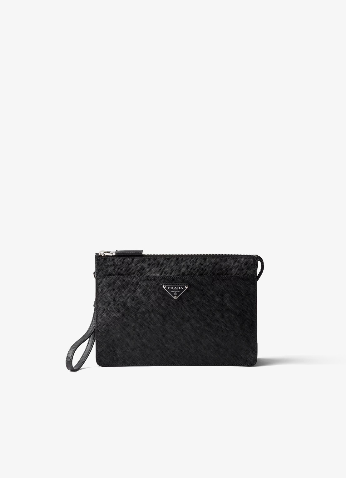 Prada Clutch van kalfsleer - voorkant 6 zwart