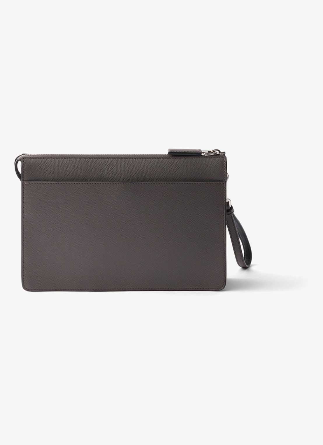 Prada Clutch van kalfsleer - achterkant donkergrijs