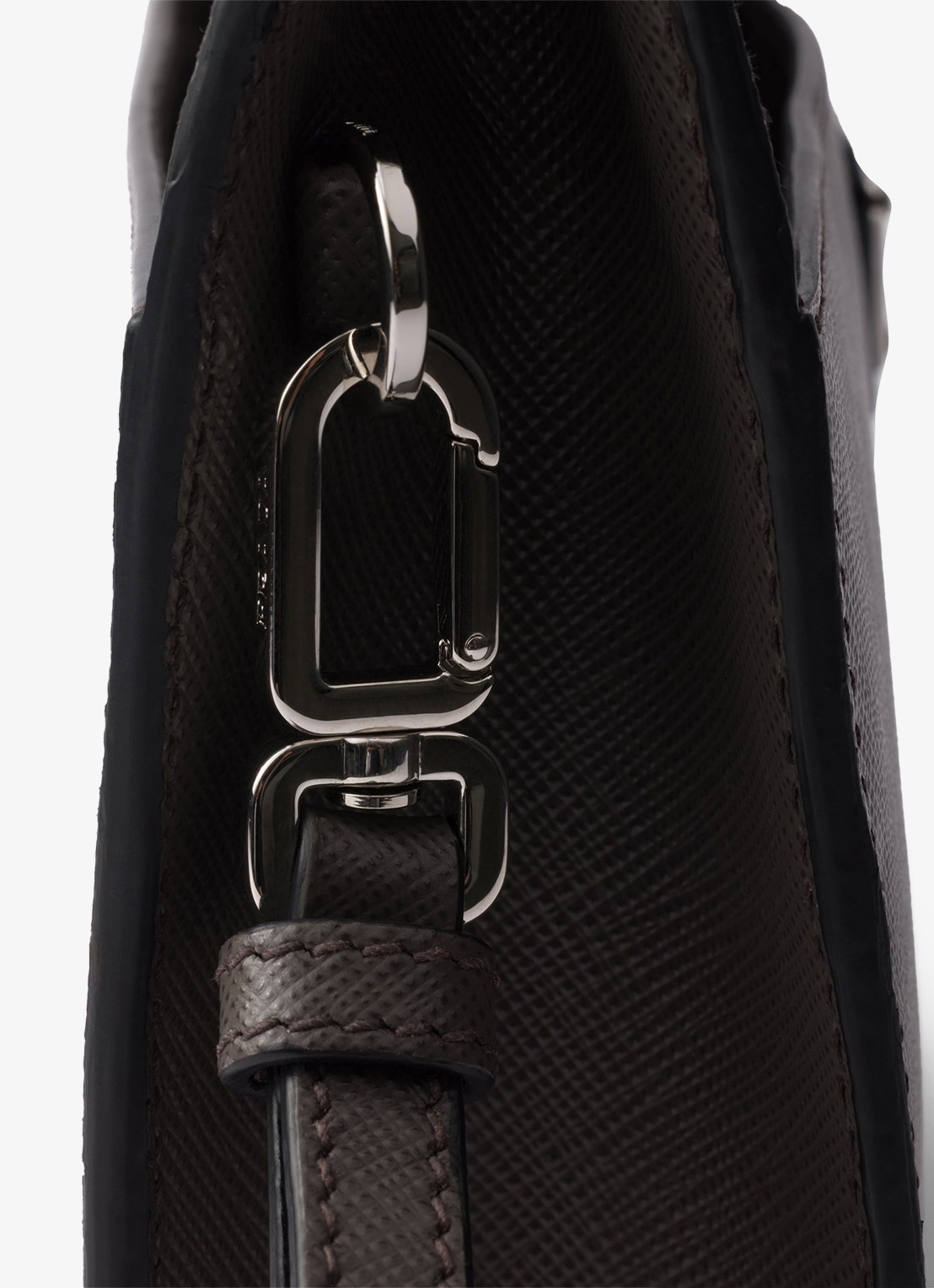 Prada Clutch van kalfsleer - detail 4 donkergrijs