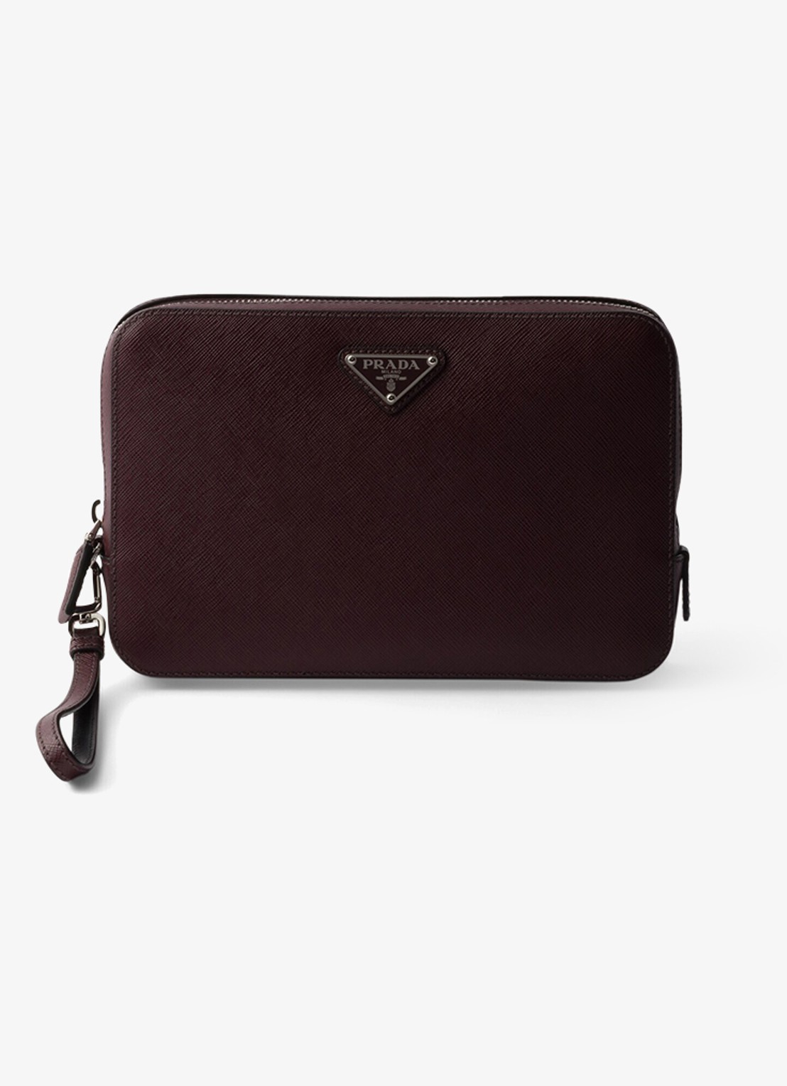 Prada Clutch van kalfsleer - voorkant 2 bordeauxrood