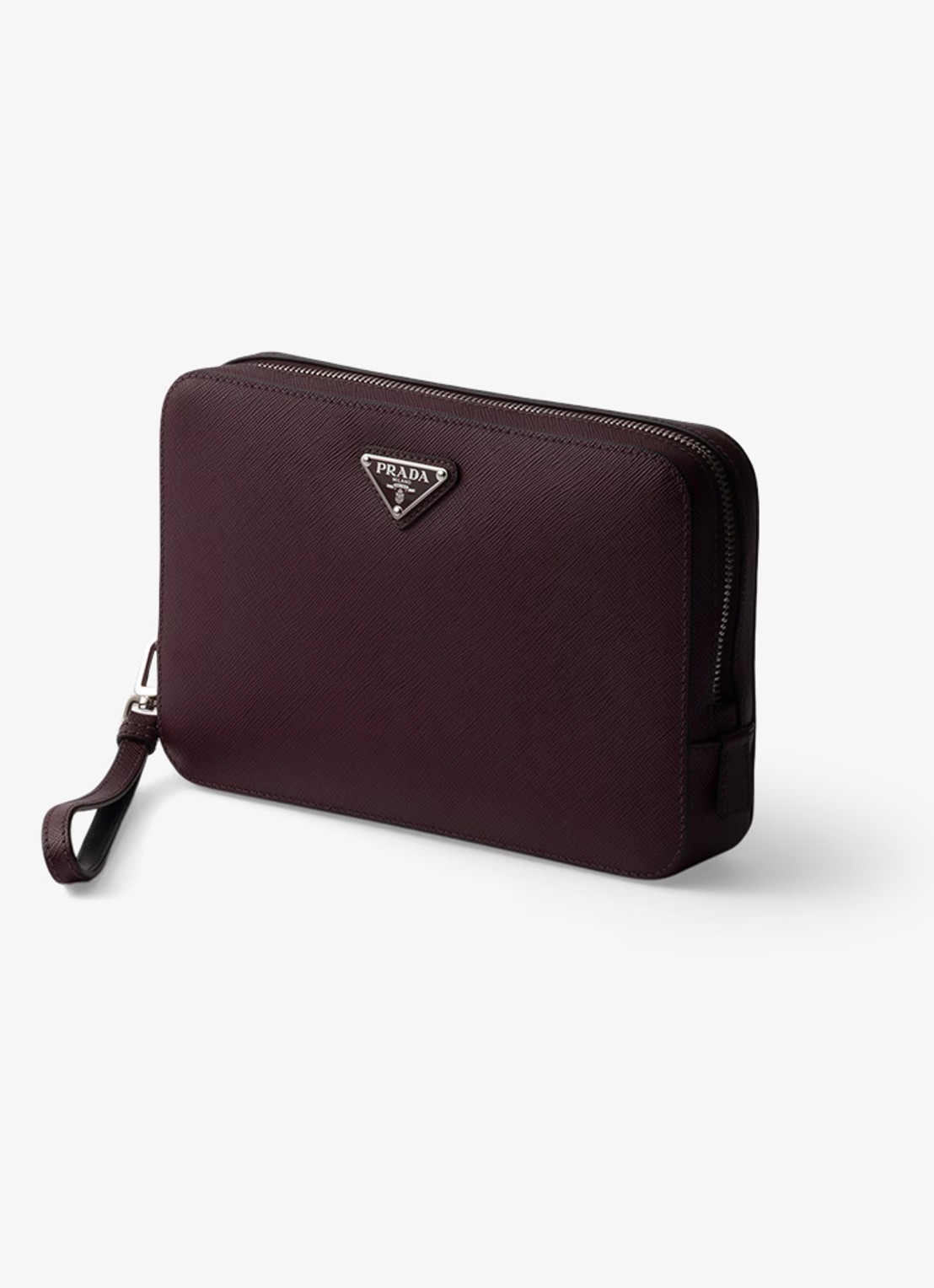 Prada Clutch van kalfsleer - voorkant 3 bordeauxrood