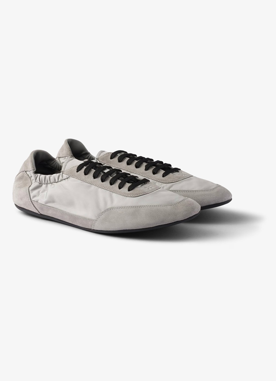 Prada Collapse Re-Nylon sneaker met suède details - voorkant 5 grijs