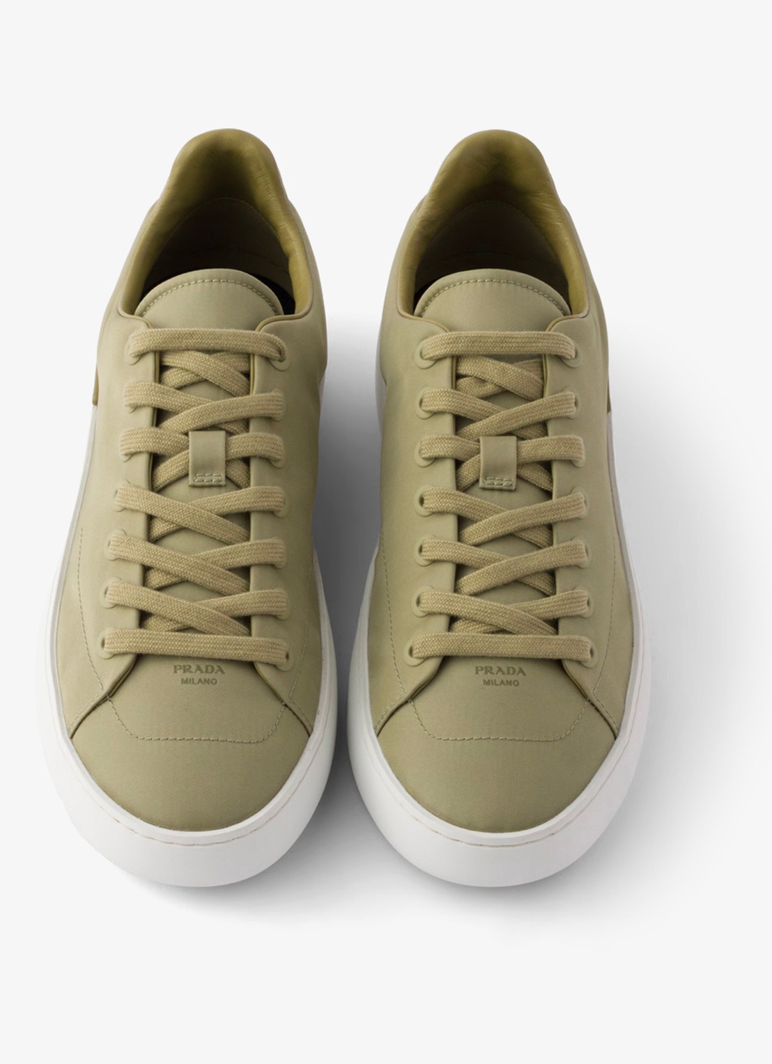 Prada Court Re-Nylon sneaker met logo - detail 3 groen