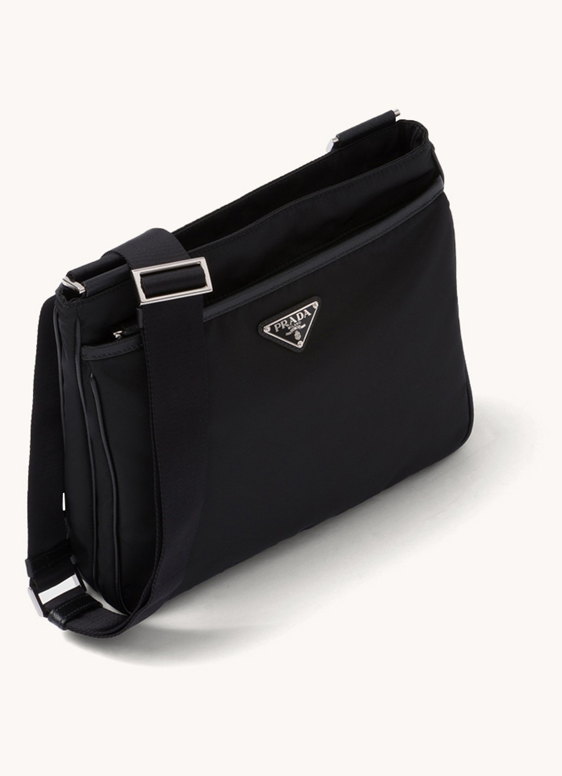 Prada Crossbodytas met leren details - achterkant zwart